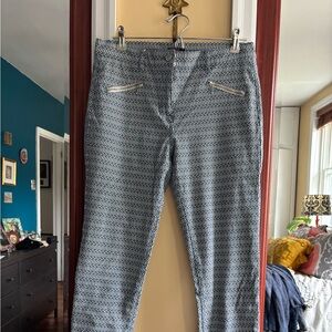 J McLaughlin vintage pants with zippers on pockets and behind calves